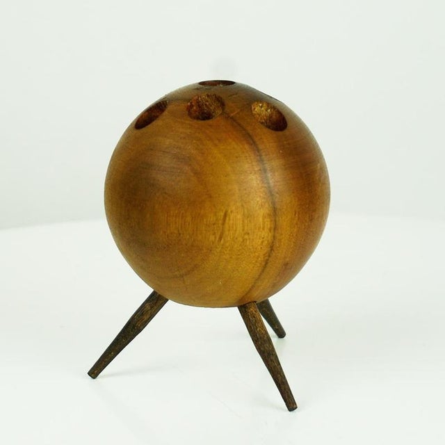 Mid-Century Modern Mid-Century Austrian Walnut Candleholder attributed to Carl Auböck, 1950s For Sale - Image 3 of 12