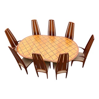 Vintage Custom Made Mid Century Modern Dining Set For Sale