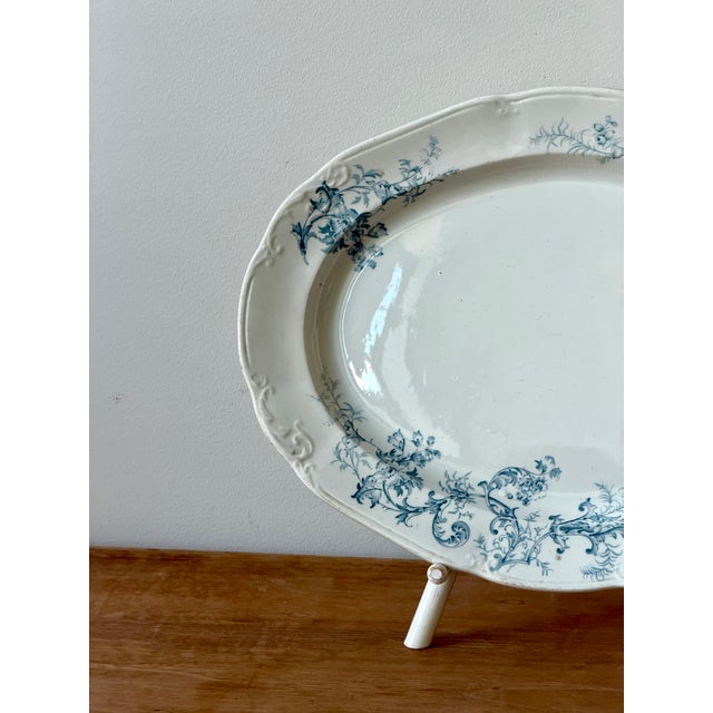 19th Century Edge Malkin & Co English Blue Transferware Platter For Sale In New York - Image 6 of 10
