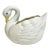 Vintage Coastal Hollywood Regency Trompe L’Oeil Porcelain Swan Planter. For Sale