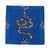 Contemporary Thistle And Snake Cotton Sateen Cocktail Napkins in Blue, Set of 4 For Sale - Image 3 of 6