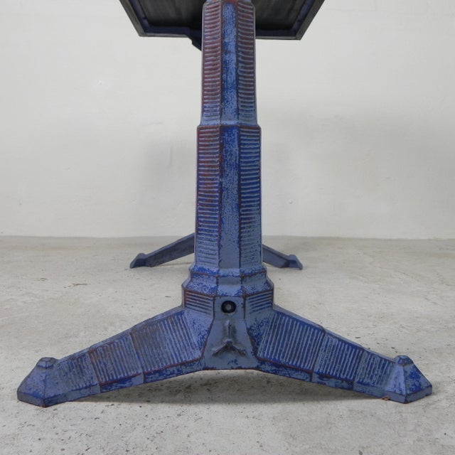 Art Deco Bistro Table with Cast Iron Frame and Pine Top, 1930s For Sale - Image 13 of 18
