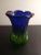 Contemporary Vintage Blue & Green Art Glass Vase For Sale - Image 3 of 6