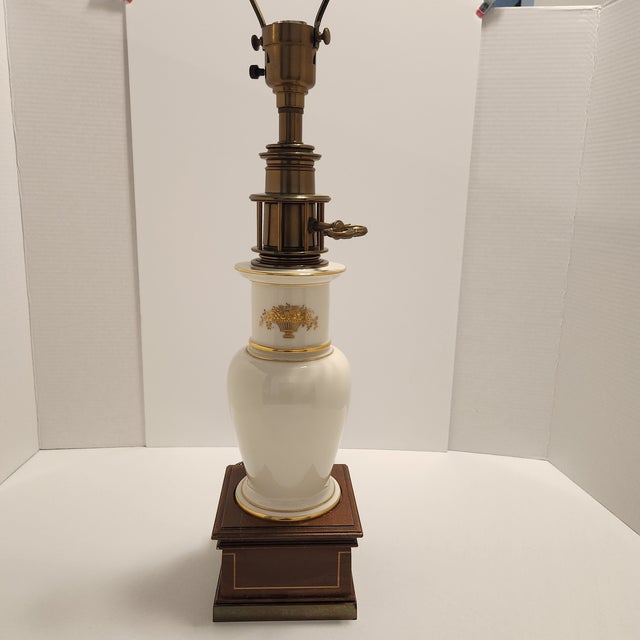A beautiful Mid-Century Hollywood Regency era table lamp, born from an upscale collaboration between Stiffel Lamp Company...