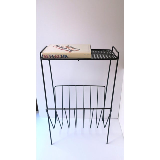 Midcentury Modern Side Drinks Table With Rack Black, Circa Mid-20th Century For Sale - Image 10 of 11
