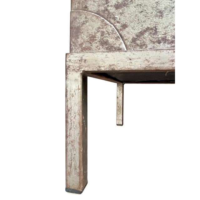 Early 20th Century Industrial Metal Trunk Chest on Stand With Patina Finish For Sale - Image 13 of 18