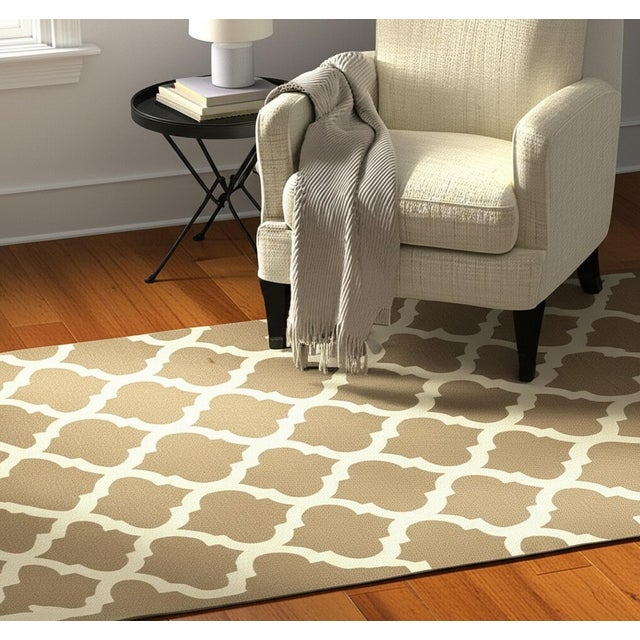 Textile 10x14 Iris Moroccan Brown Geometric Modern Flatweave Wool Carpet Rug For Sale - Image 7 of 8