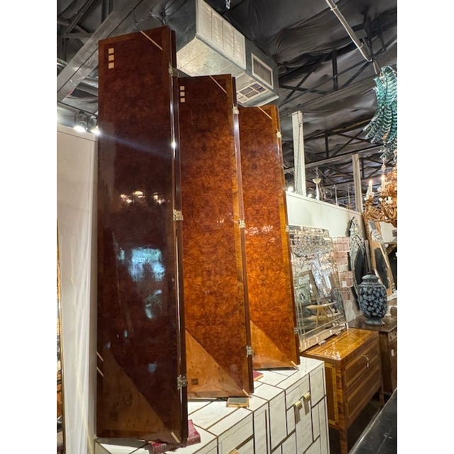 Art Deco Style Walnut Screen With 6 Panels For Sale In Dallas - Image 6 of 6