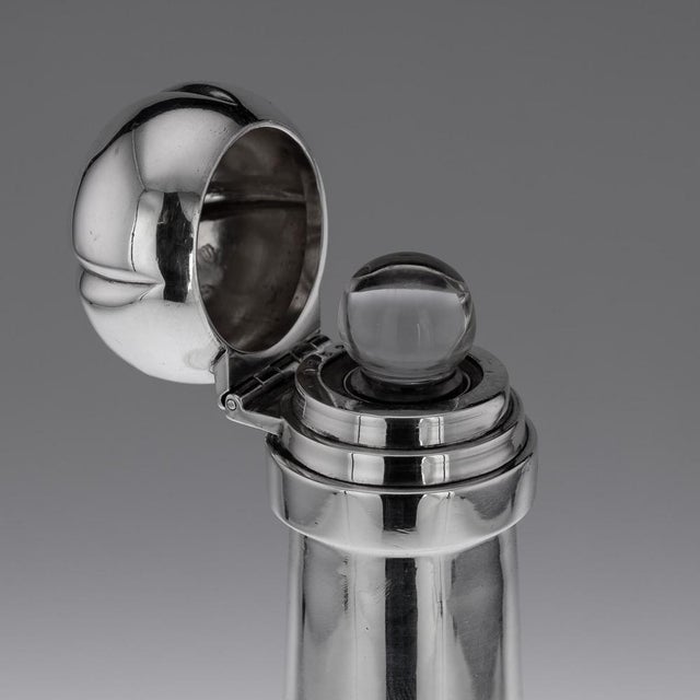 19th Century Victorian Silver & Glass Champagne Bottle Decanter, 1895 For Sale - Image 9 of 15