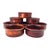 Mid-Century Hand Turned Solid Cherry Wood Bowl Set — Eight 7" Serving Bowls For Sale - Image 4 of 13