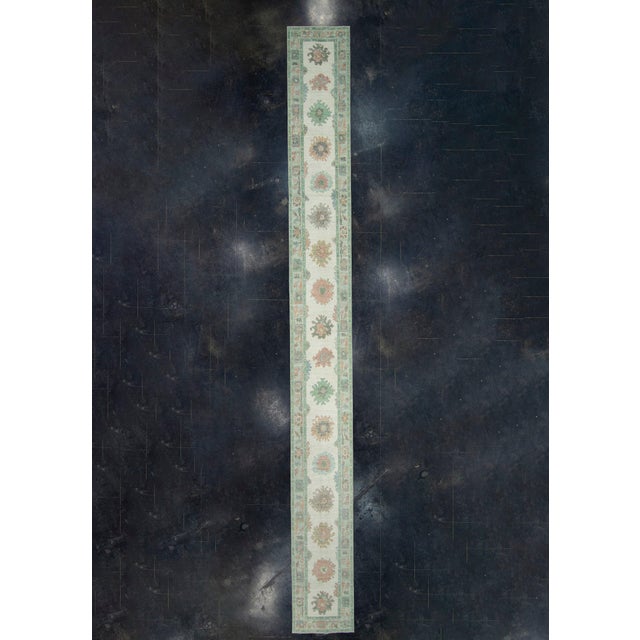 Green Turkish Oushak Runner Rug 2'9" x 26'8" #17530 For Sale - Image 8 of 8