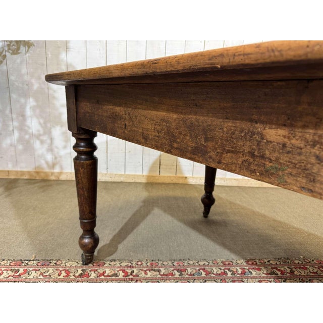 Wood 19th-Century Farmhouse Table with Fir Top and Poplar Base For Sale - Image 7 of 18