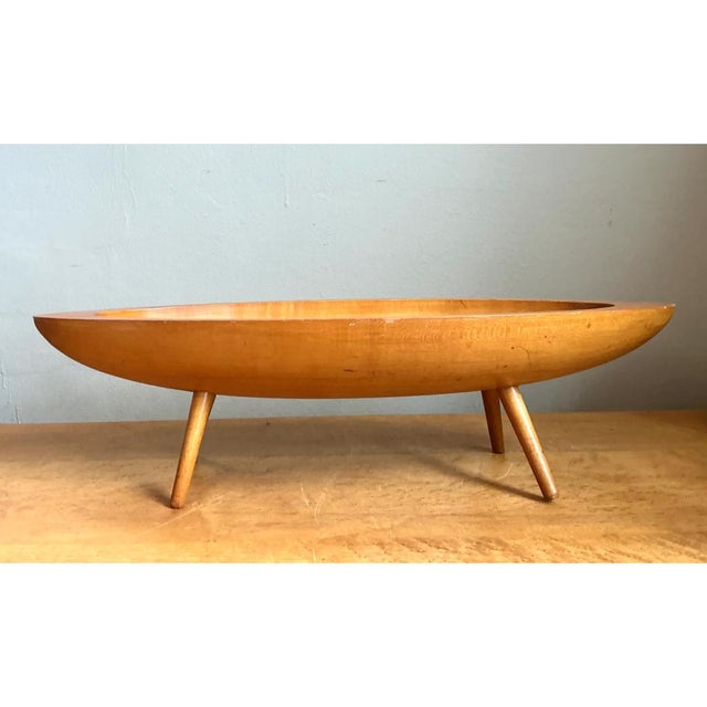 Vintage Mid-Century Modern Wood Bowl For Sale - Image 11 of 12