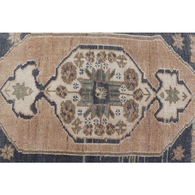 Tribal Vintage Turkish Oushak Rug With All-Over Sub-Geometric Medallion Design For Sale - Image 3 of 8