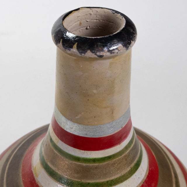 Brown Vintage MCM Early Tonala Mexican Pottery Vase For Sale - Image 8 of 9