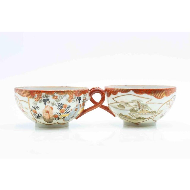 Japanese Cutani Eggshell Teacups, Set of 2 For Sale - Image 3 of 9