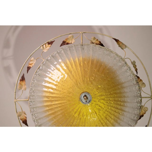 Murano Style Gold and Transparent Ceiling Light With Iron Structure, 1970 For Sale - Image 4 of 11