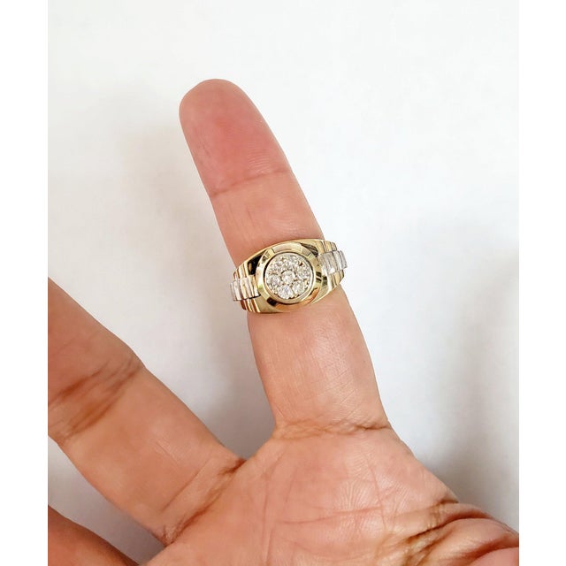 ♥ Product Summary ♥ Details: Polished Bezel, Bark Center & Polished Sides Main Stone: Diamonds Approx. Total Carat Weight:...