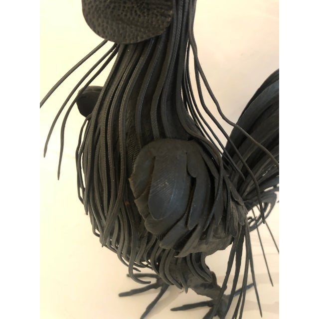Asian Hand Forged Iron Rooster Sculptures -A Pair For Sale - Image 3 of 12