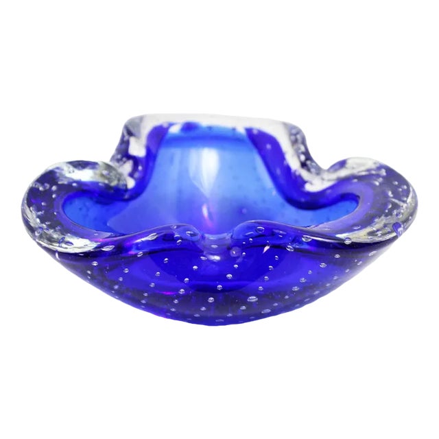 Blue Murano Glass Ashtray Chairish