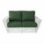 1990s Presidents Nantucket Stick White Reed Rattan Livingroom Set W/ Green Cushions For Sale In Los Angeles - Image 6 of 9