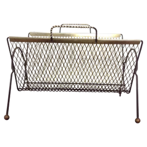 Fredrick Weinberg Black & Gold Mesh Magazine Rack