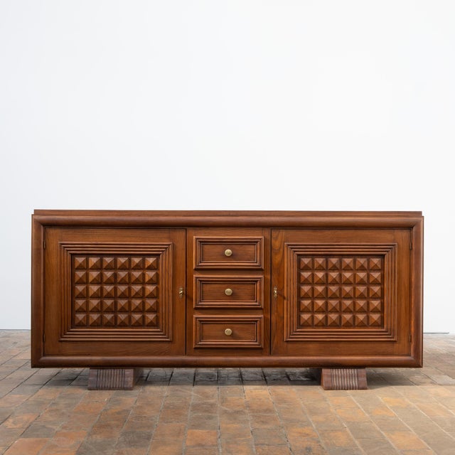 1950s Oak Sideboard in the style of Charles Dudouyt, France, 1950s For Sale - Image 5 of 11