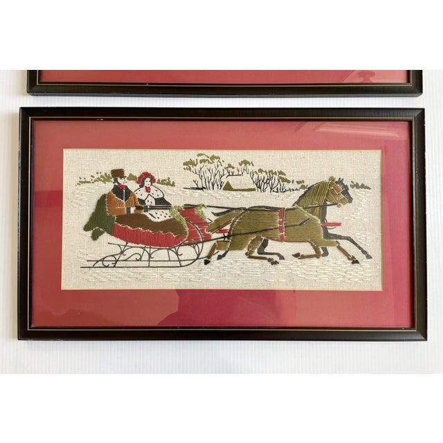 One scene for summer and one for winter. Framed by the Elyria Arts Company of Elyria, Ohio in 1962 and 1966.