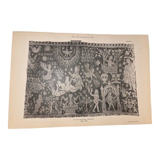 Antique Tapestry Chromolithograph Print For Sale