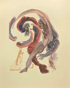 Salvador Dali, The Forth Terrace, Woodcut, 1963