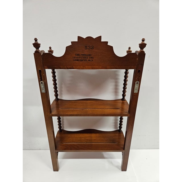 Carl Forslund Cherry Three Tier Wall-Mount Shelf Unit For Sale - Image 4 of 11