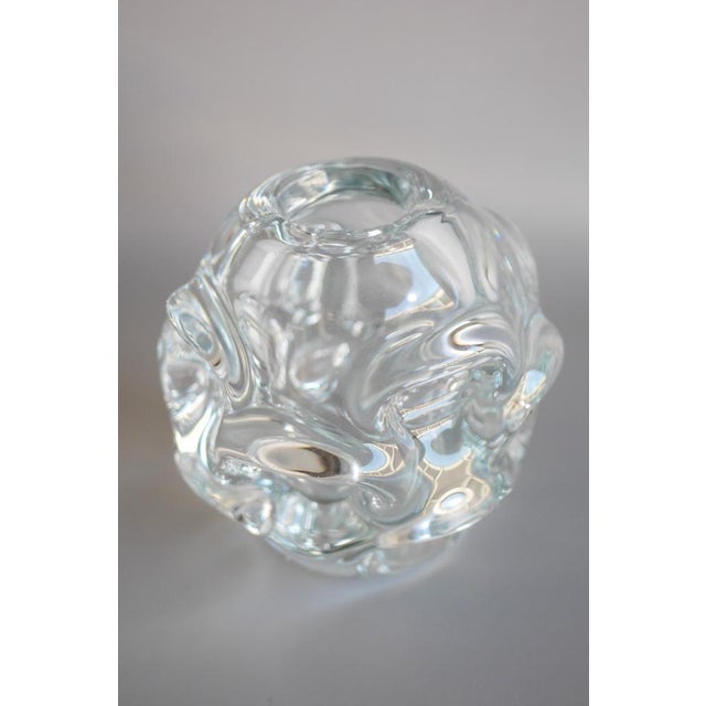 Glass Mid-Century Modern Handmade Clear Crystal Vase by Börne Augustsson for Åseda For Sale - Image 7 of 12