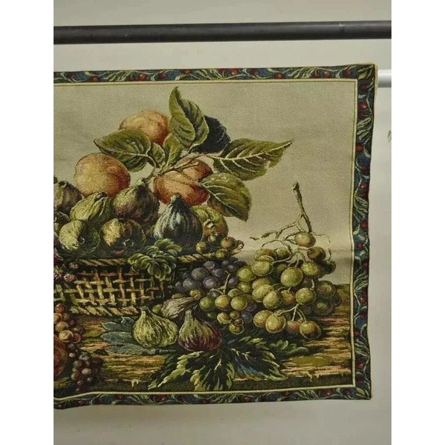 French French Wall Hanging Tapestry Aubusson Fruit Still Life Beige Background For Sale - Image 3 of 7