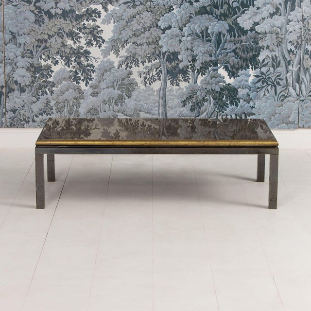 Mid 20th Century Attributed to French Maison Jansen Bronze and Églomisé Coffee Table For Sale - Image 11 of 18