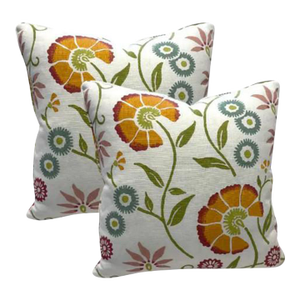 Pair of 20'' Multi-Color Floral Pillows