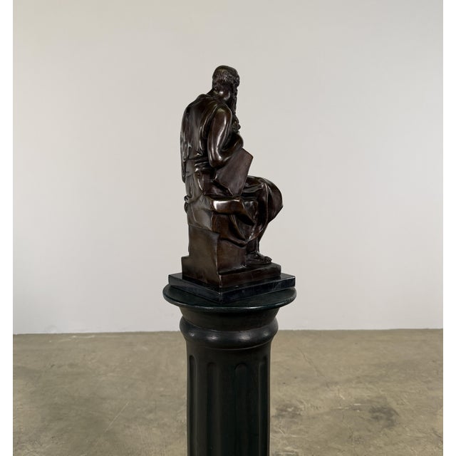 Grand Tour Bronze Sculpture of Bearded Moses Philosopher, on Marble - 16” H For Sale - Image 11 of 14