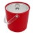 1960s Americana Poppy Red Ice Bucket With Clear Lucite Handle, Fourth of July, Independence Day For Sale
