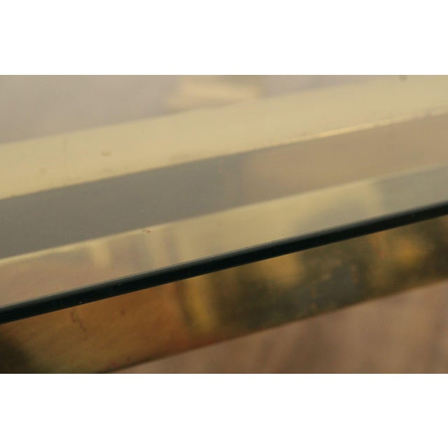 Late 20th Century Mastercraft Attributed Hollywood Regency Asian Inspired Brass and Glass Coffee Table For Sale - Image 5 of 18