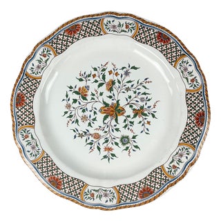 Round Rouen Sainfoin Cake Plate from Gien, 1990 For Sale