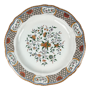 Round Rouen Sainfoin Cake Plate from Gien, 1990