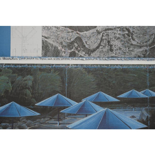 Contemporary The Umbrellas Blue Poster after Christo For Sale - Image 3 of 5