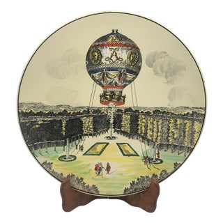 Limited Edition Voyages Series Decorative Plate from Longwy Pottery Factory, 1970s For Sale