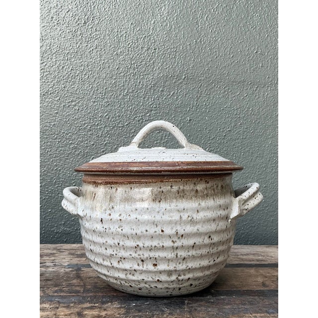 This exceptional vintage studio pottery steam pot is a functional work of art, showcasing the timeless beauty of hand-...
