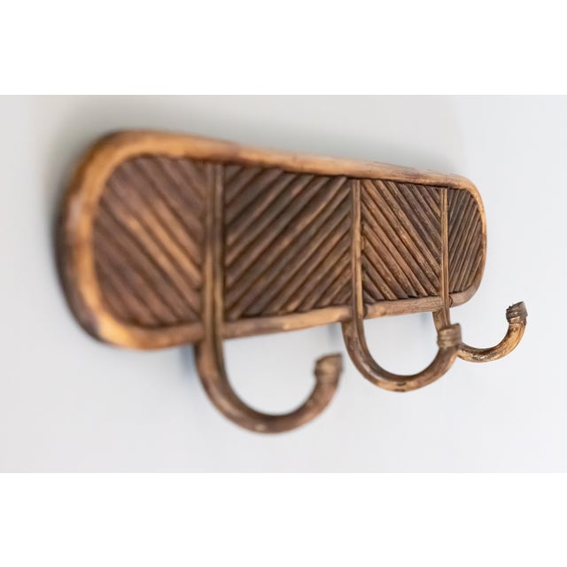 Mid 20th Century Mid-Century Italian Crespi Style Pencil Reed Bamboo Coat Rack For Sale - Image 5 of 7