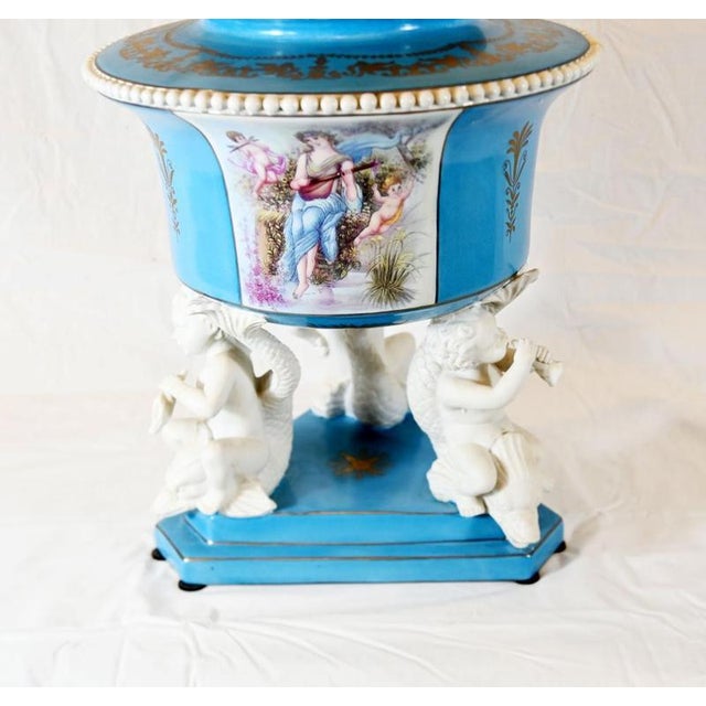 Metal French Porcelain Vases, Set of 2 For Sale - Image 7 of 11