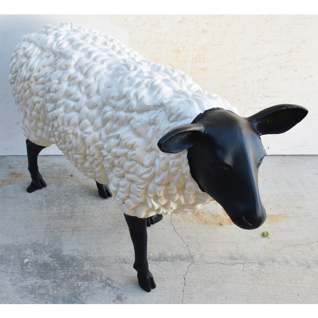 Vintage Metal LifeSize Sheep Lamb Garden, Patio, Lawn or House Statue