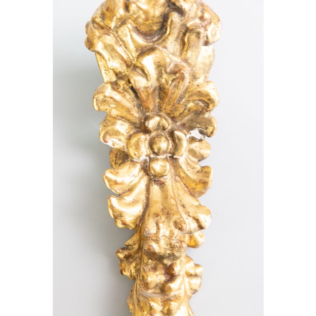 18th Century 18th Century Italian Giltwood Floral Hanging Architectural Fragments Wall Swags - A Pair For Sale - Image 5 of 10