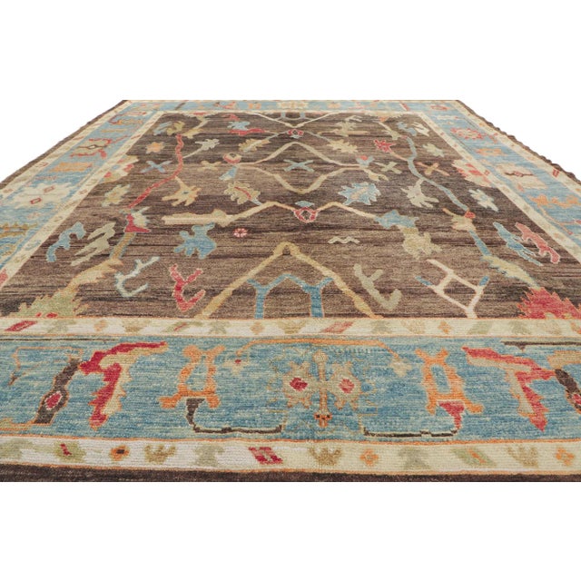 Modern Style Turkish Oushak Rug, 09'01 X 12'02 For Sale - Image 4 of 9