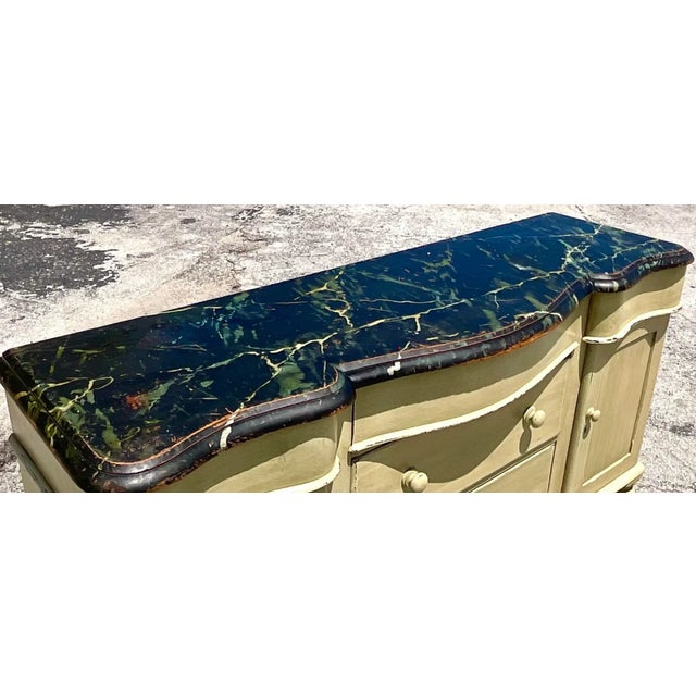 Vintage Regency Hand Painted Credenza For Sale - Image 12 of 12