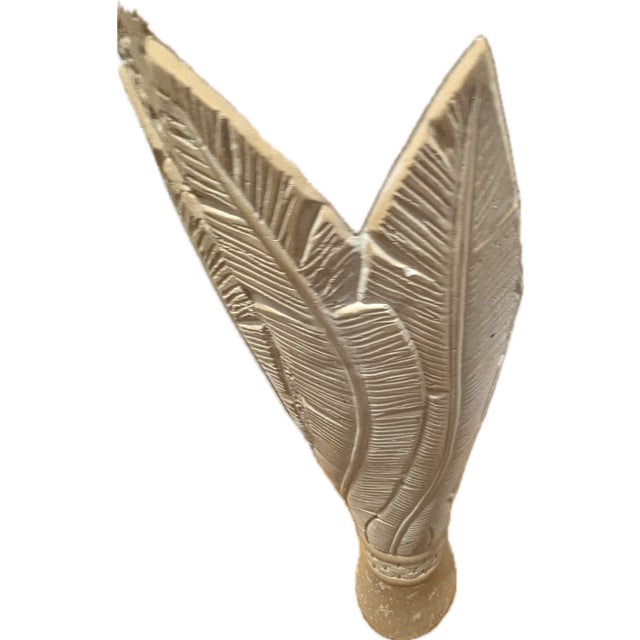 1980s Postmodern Plaster Banana Leaf Floor Lamp - Serge Roche Style For Sale - Image 4 of 13
